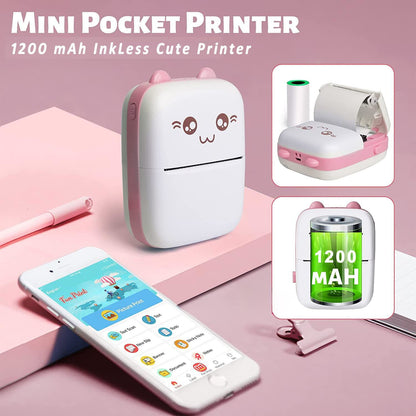 Cute Face Mini Printer