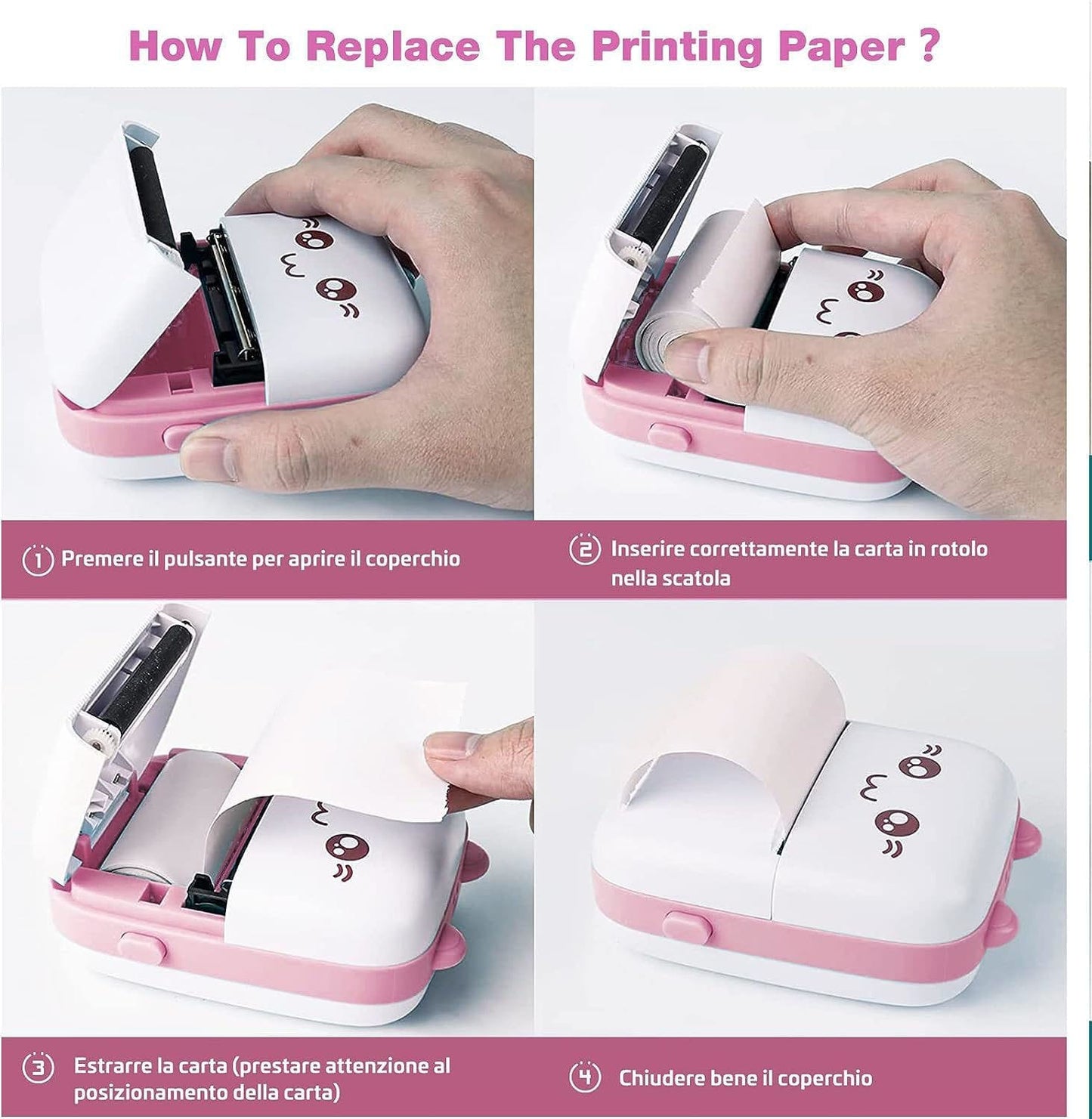 Cute Face Mini Printer